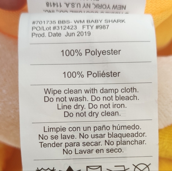 Rubies Costume Co. Inc. Pink Fong Yellow Baby Shark Halloween Costume Size 3T-4T - Picture 6 of 9